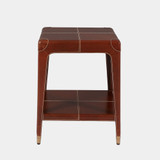 Global Views Emporium Home Tiburtina End Table - Saddle Leather