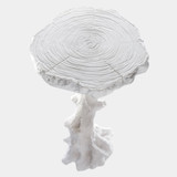 Global Views Faux Bois Table - White Plaster