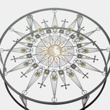 Global Views Soleil Coffee Table - Brass Plated & Gunmetal Iron with Glass