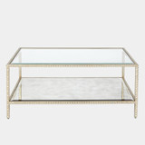 Global Views Stud Coffee Table - Silver Leaf