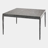 Global Views Forrester Cocktail Table - Blackened Iron & Flamed Black Marble