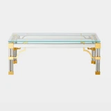 Global Views Tri-Column Cocktail Table - Brass & Nickel
