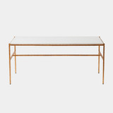 Global Views Shadrach Cut Iron Cocktail Table - Gold Leaf & White Marble