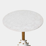 Global Views Spheres Drink Table - White Burl & Brass