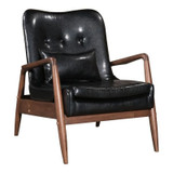 Zuo Modern Bully Lounge Chair & Ottoman Black