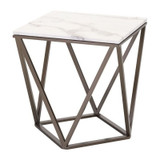 Zuo Modern - Tintern End Table White & Antique Bronze