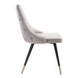 Zuo Modern Piccolo Dining Chair Gray Velvet