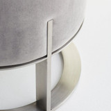 Mr Winston Ottoman in Brushed Stainless Steel by Cyan Design