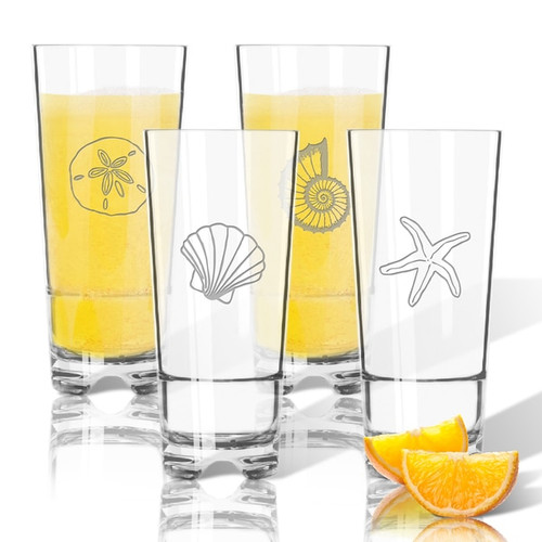 Tritan High Ball Glasses 16 Oz (Set Of 4) : Shells Collection