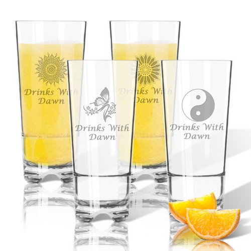 Tritan High Ball Glasses 16 Oz (Set Of 4): Solstice With Name
