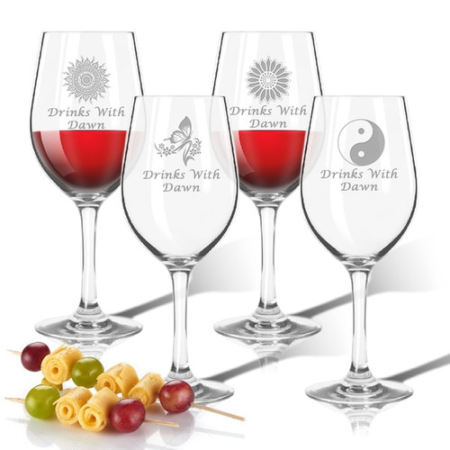 Tritan Wine Stems 12 Oz (Set Of 4): Solstice  With Name