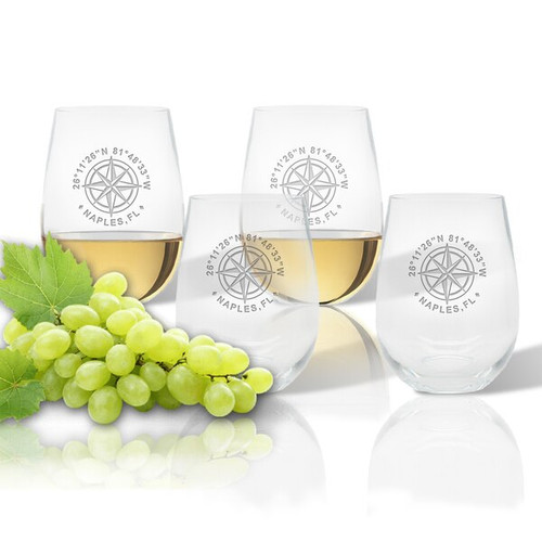 Stemless Wine Tumbler (Set Of 4) (Tritan Unbreakable) Gps Coordinates