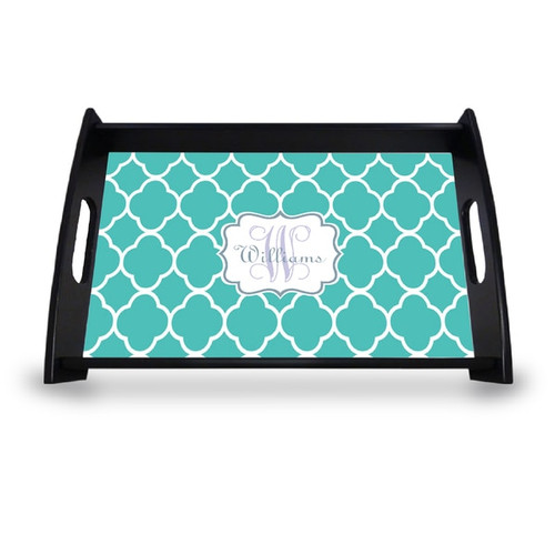 Personalized Serving Tray - Moroccan Vine Initial And Name