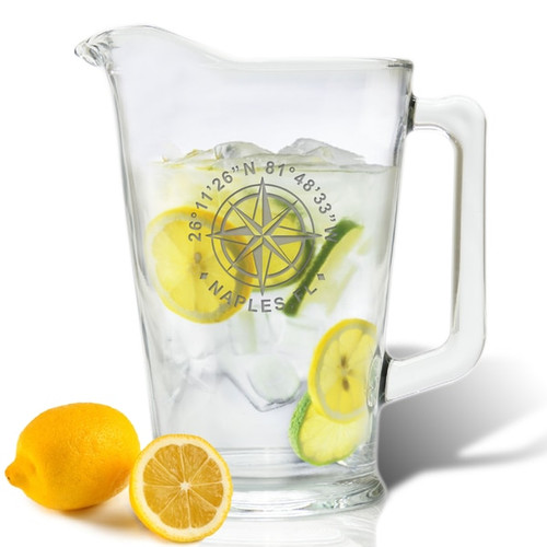 Gps Coordinates Pitcher  (Glass)