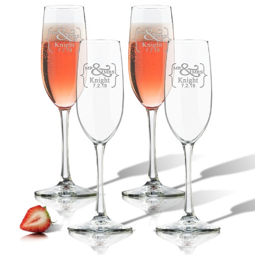Icon Picker Personalized Champagne Flute Set Of 4 (Glass)(Prime Design)