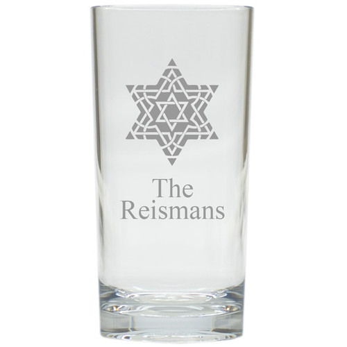 Personalized Fancy Star Of David Cooler: Set Of 6 (Glass)
