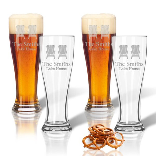 Personalized Adirondack Chair Pilsner Glass: Set Of 4