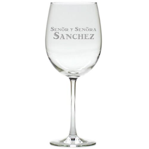 Personalized Senor Y Senora Wine Stemware - Set Of 4 (Glass)