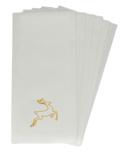 25 Linen-Like Disposable Guest Towels - Gold Deer