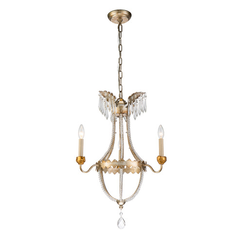 3 Light Mini Gold and Silver Empire Chandelier