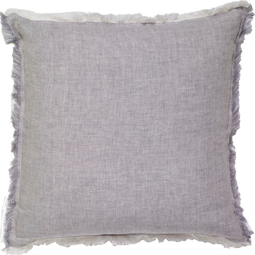 Solid Linen Fringe Pillow - India's Heritage