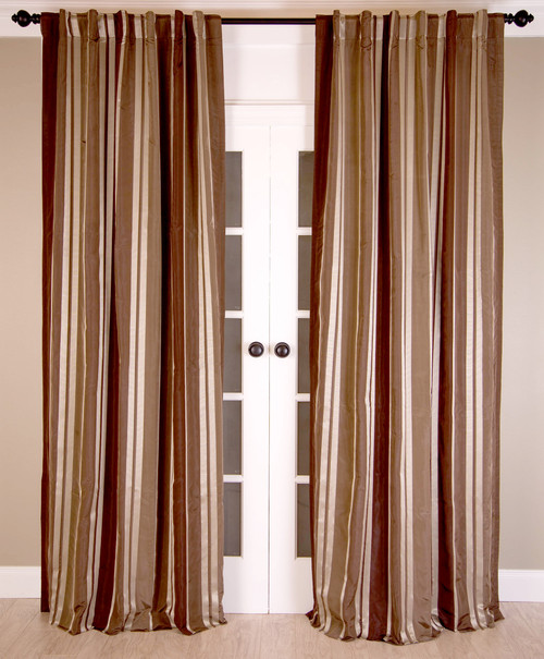 Faux Silk Taffeta Stripe Curtain