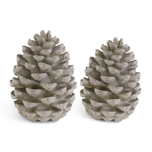 Set Of 2 Antique Brown Resin Pinecones