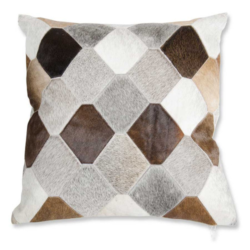 18 Inch Honeycomb Hide Pillow With Linen Back