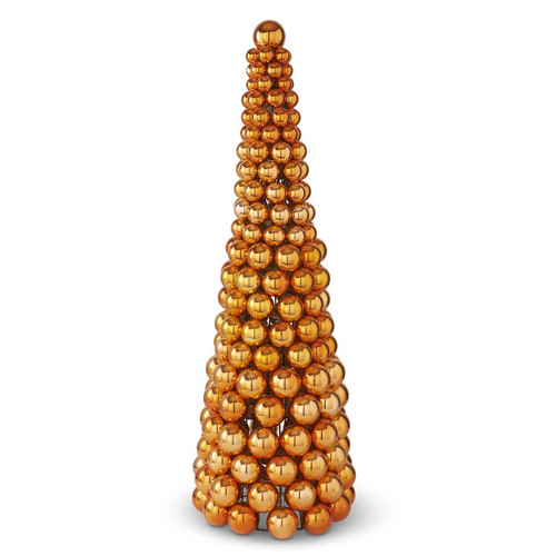 36 Inch Copper Shiny Ornament Cone Tree