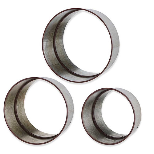 Set Of 3 Round Metal Mirrors