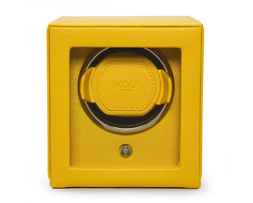 WOLF CUB SINGLE WATCH WINDER WITH COVER YELLOW