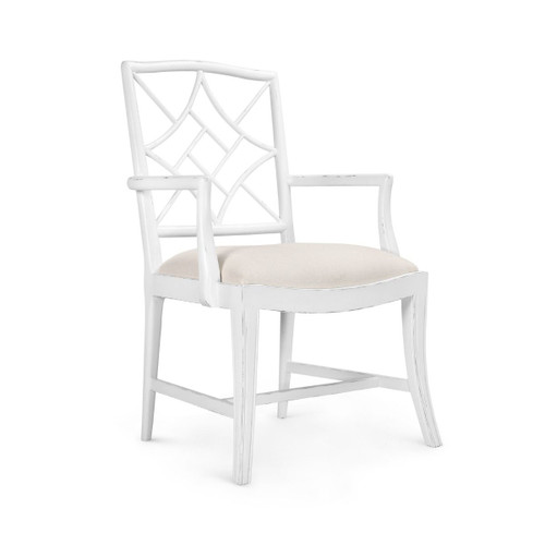 Evelyn Armchair, Distressed Eggshell White