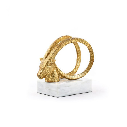 Spiral Horn Statue, Gold Leaf 