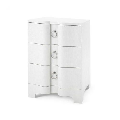 Bardot 3-Drawer Side Table, Chiffon White 