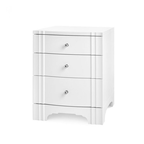 Flanders 3-Drawer Side Table, White Pearl 