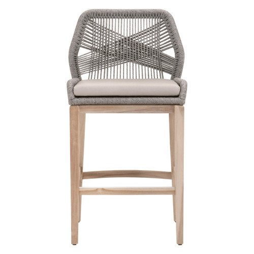 Essentials For Living - Loom Outdoor Barstool in Platinum Rope (6808BS.PLA-R/SG/GT)