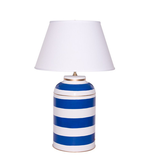 Dana Gibson Navy Stripe Tea Caddy Lamp