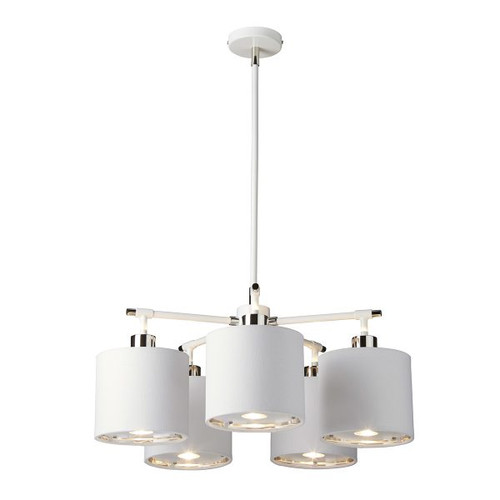 Elstead Lighting Balance White/Polished Nickel 5-Light Chandelier