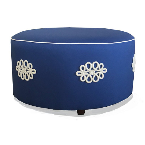 Dana Gibson Shang Knot Ottoman in Navy