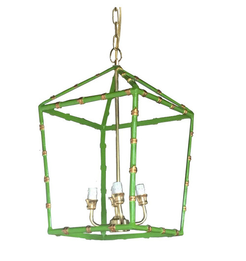 Large Bamboo Lantern in Green