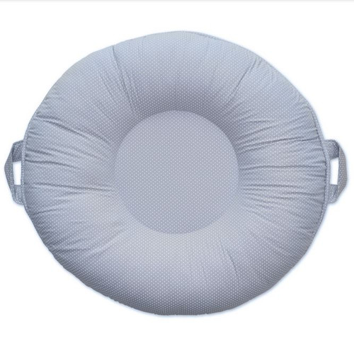 Serenity Light Gray Round Floor Pillow