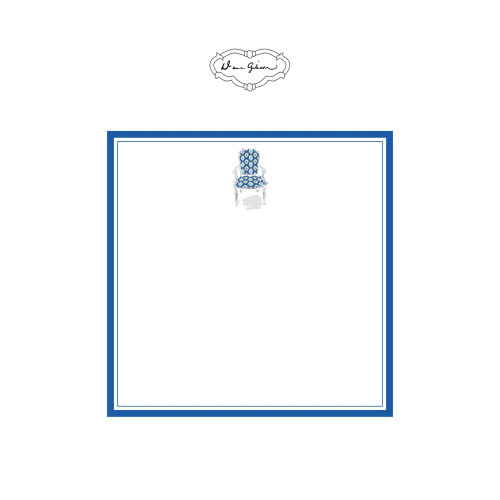 Dana Gibson - Nance Chair Notepad-Blue