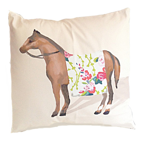 Dana Gibson Show Horse In Chintz 22" Pillow
