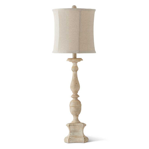 34 Inch Distressed White Lamp With White Shade