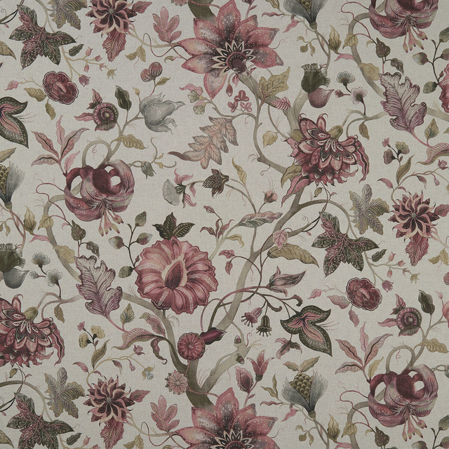 F1149/02.Cac.0 Delilah Culla in Winterberry/Linen By Clarke & Clarke