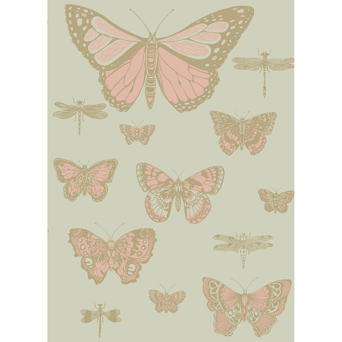Butterflies & Dragonflies - Pink On Oliv By Cole & Son