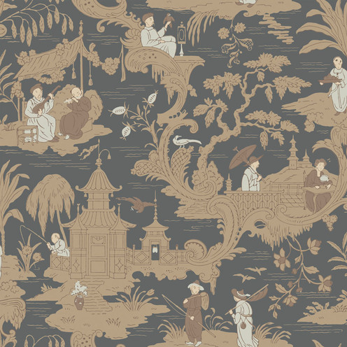 Chinese Toile - Charcoal By Cole & Son