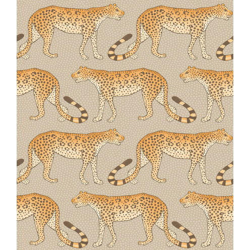 Leopard Walk - Stone & Orange By Cole & Son