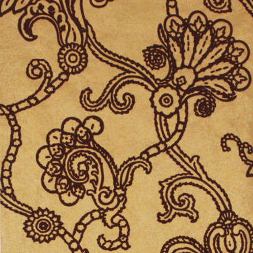 Marquise Damask Flock - Gold/Plum By Mulberry