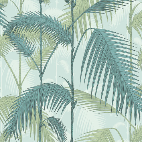 Palm Jungle - Print Room Blue/Mint By Cole & Son